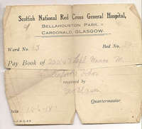 WW1 Hospital Document of Murdoch Munro, from Scottish National General Hospital, Bellahouston Park (Glasgow) dated 14th June 1918