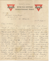 WW1 letter from LC Murdoch Munro to Nurse Munro, dated 21st Nov 1915