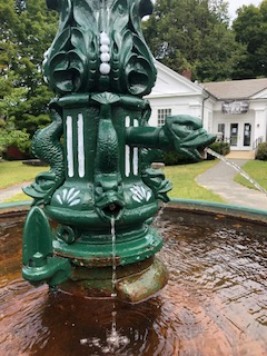 Close up of the fountain showing detail of the aquatic creatures